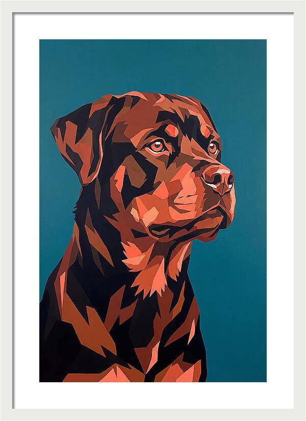 Rottweiler Portrait In Pop Art Style