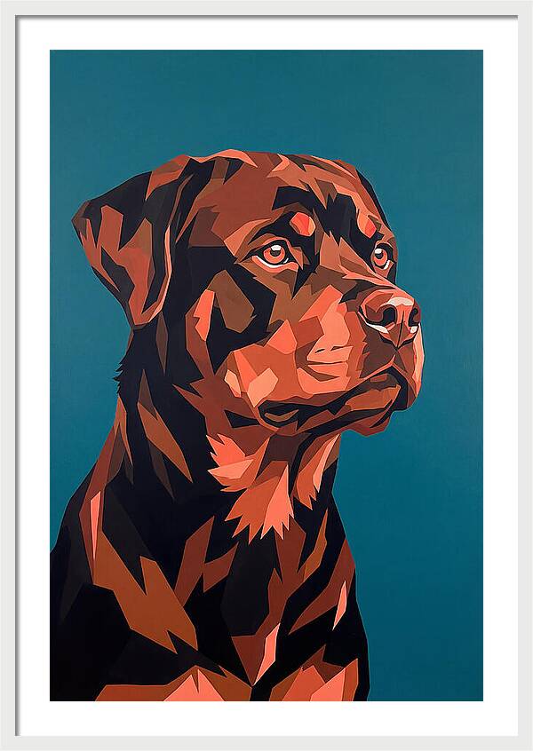 Rottweiler Portrait In Pop Art Style