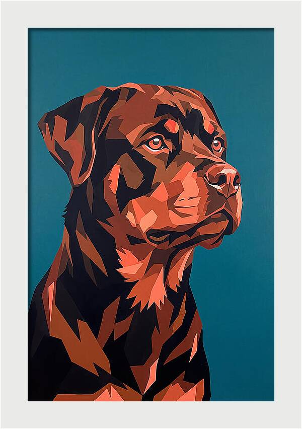 Rottweiler Portrait In Pop Art Style