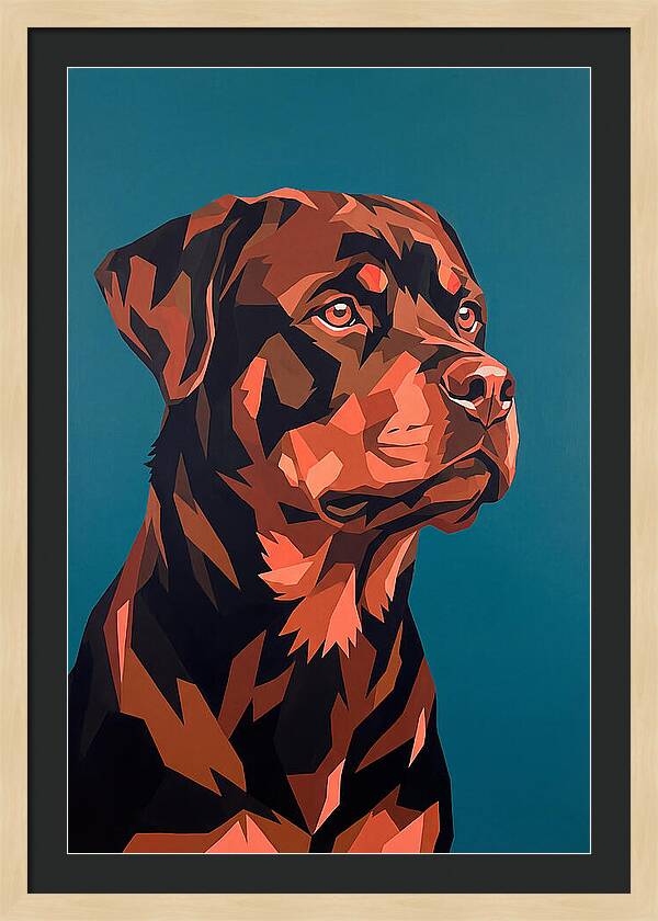 Rottweiler Portrait In Pop Art Style