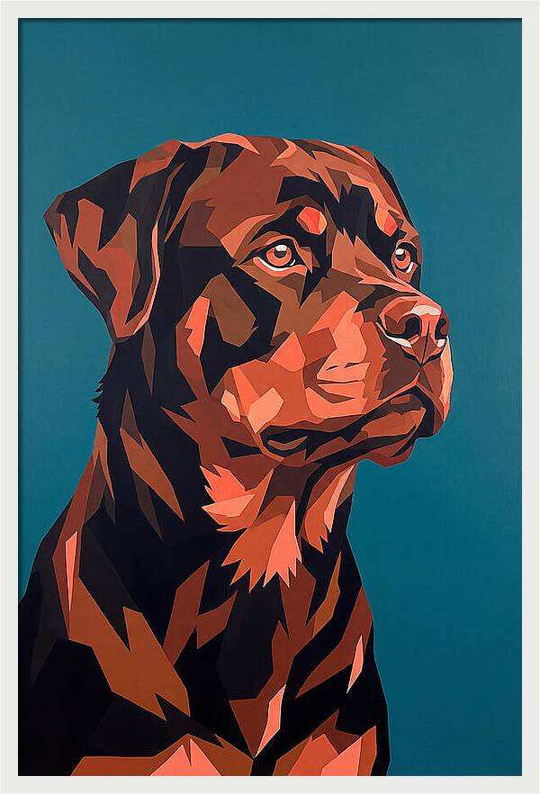 Rottweiler Portrait In Pop Art Style