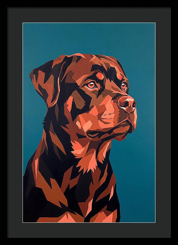 Rottweiler Portrait In Pop Art Style