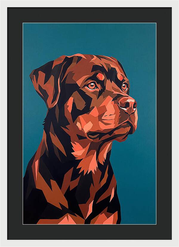 Rottweiler Portrait In Pop Art Style