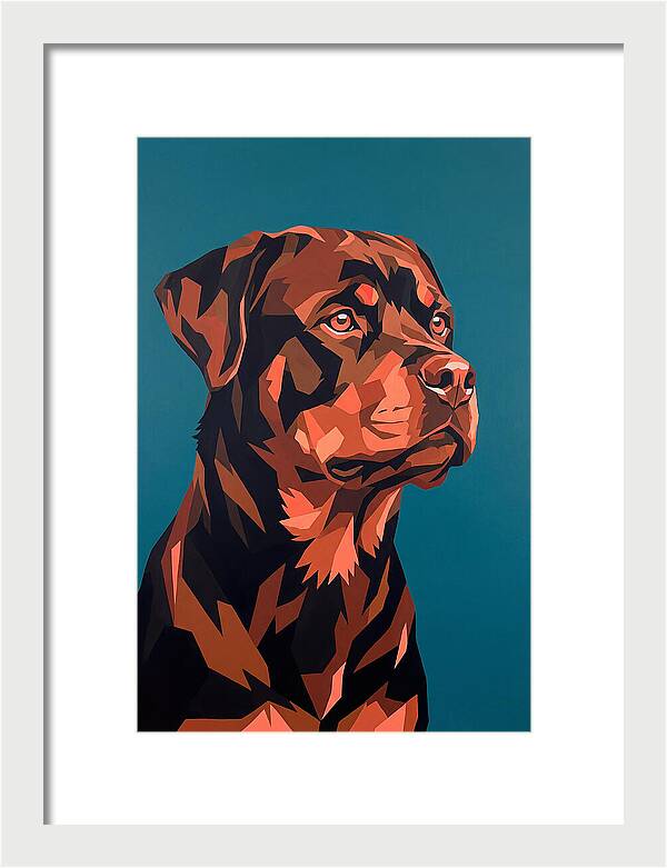 Rottweiler Portrait In Pop Art Style