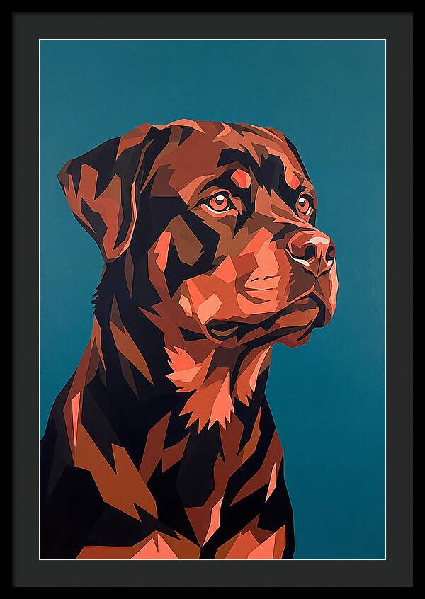Rottweiler Portrait In Pop Art Style