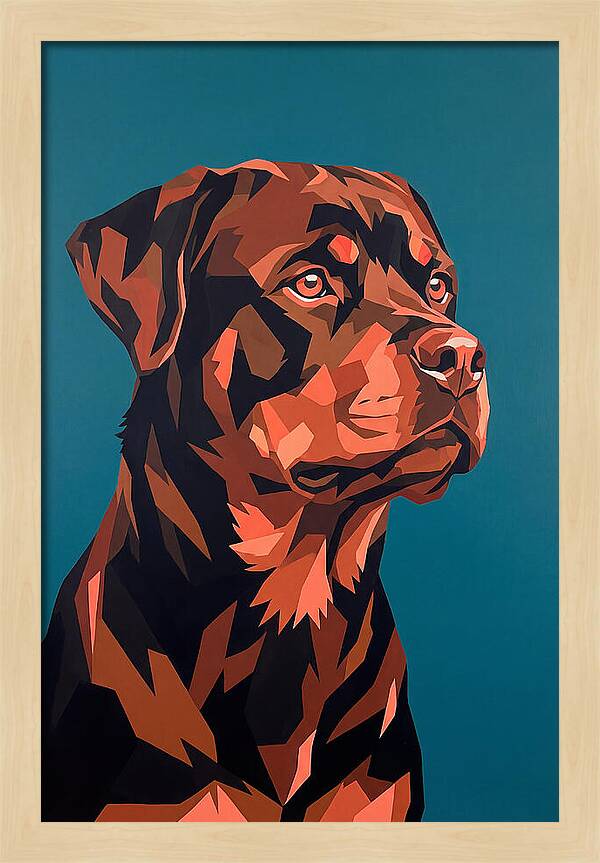 Rottweiler Portrait In Pop Art Style