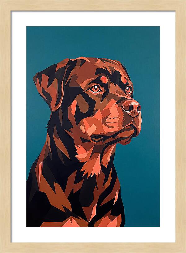 Rottweiler Portrait In Pop Art Style