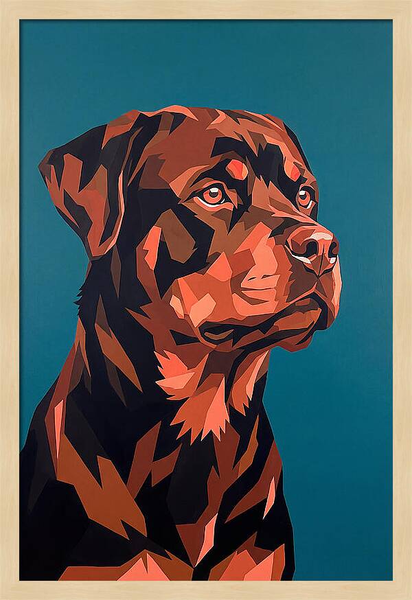 Rottweiler Portrait In Pop Art Style