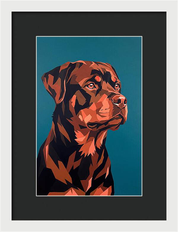 Rottweiler Portrait In Pop Art Style