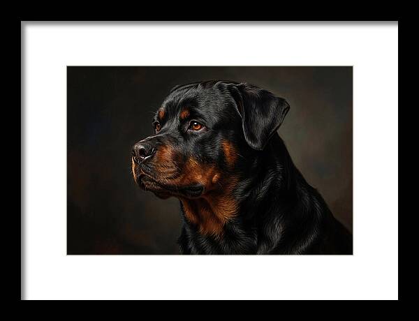 Rottweiler Portrait In Realism