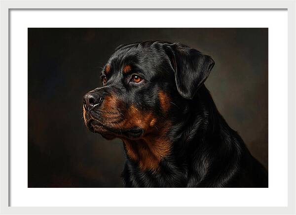 Rottweiler Portrait In Realism