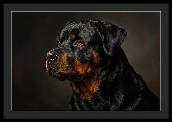 Rottweiler Portrait In Realism