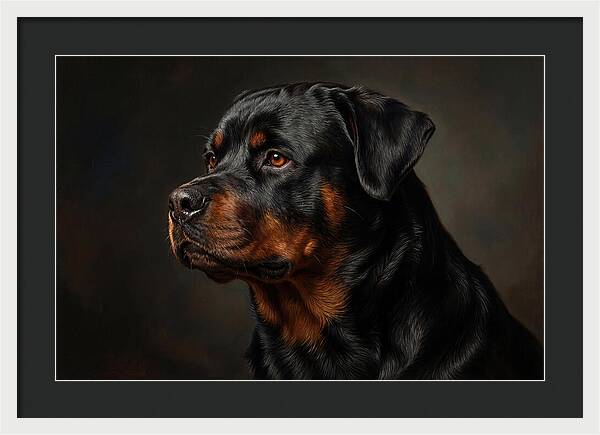 Rottweiler Portrait In Realism