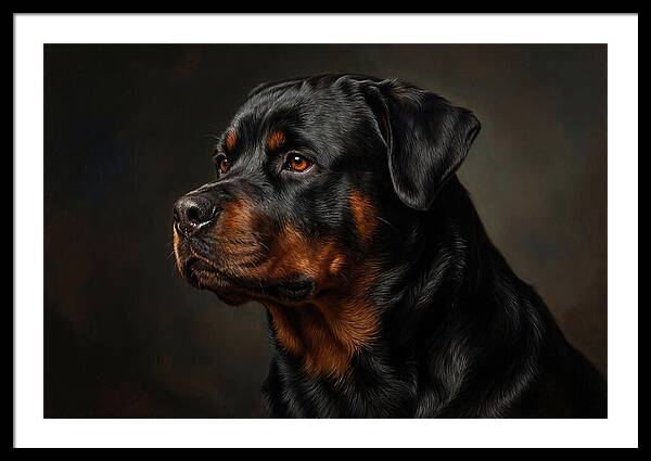 Rottweiler Portrait In Realism