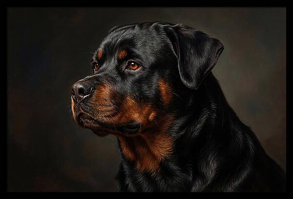 Rottweiler Portrait In Realism