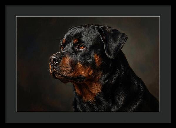 Rottweiler Portrait In Realism
