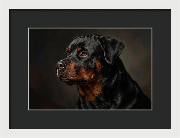 Rottweiler Portrait In Realism