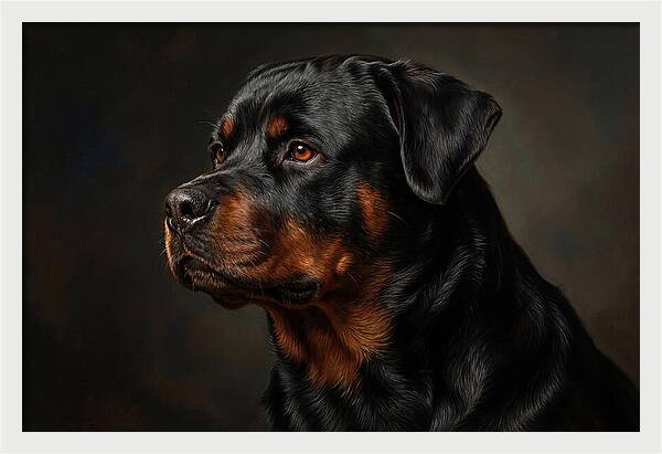 Rottweiler Portrait In Realism