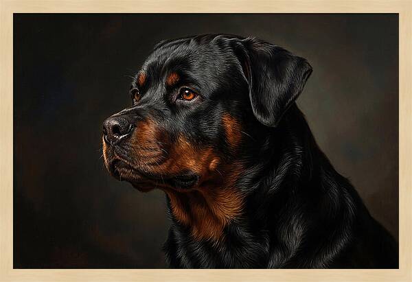 Rottweiler Portrait In Realism