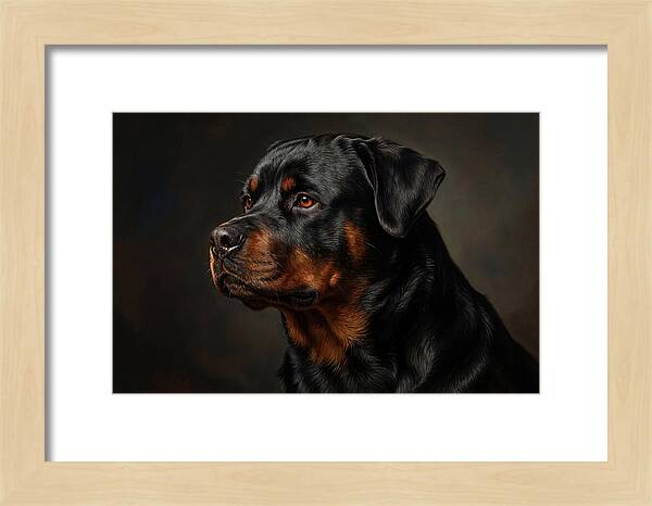 Rottweiler Portrait In Realism