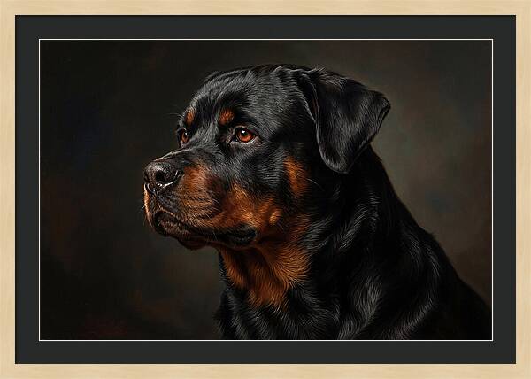 Rottweiler Portrait In Realism