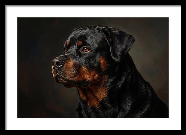 Rottweiler Portrait In Realism