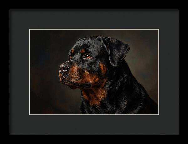 Rottweiler Portrait In Realism