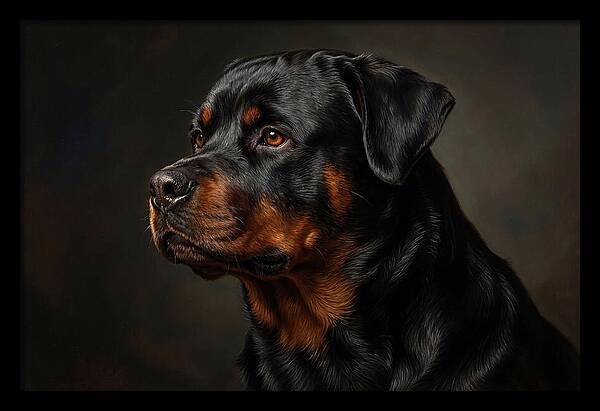 Rottweiler Portrait In Realism