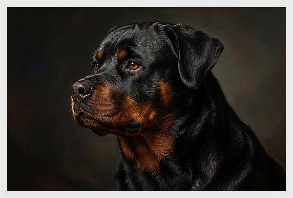 Rottweiler Portrait In Realism