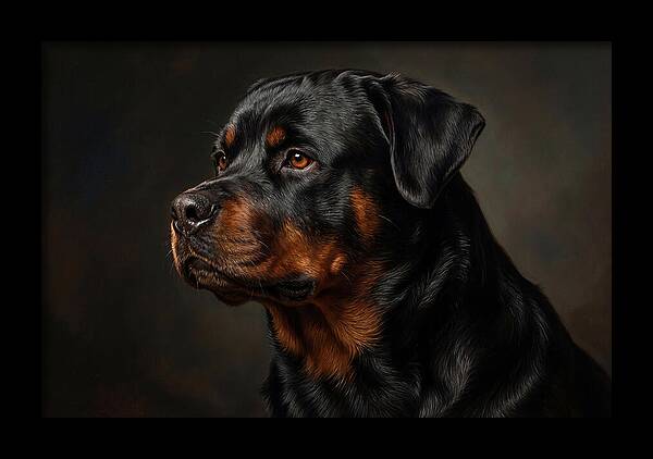 Rottweiler Portrait In Realism