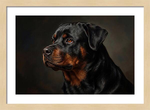 Rottweiler Portrait In Realism