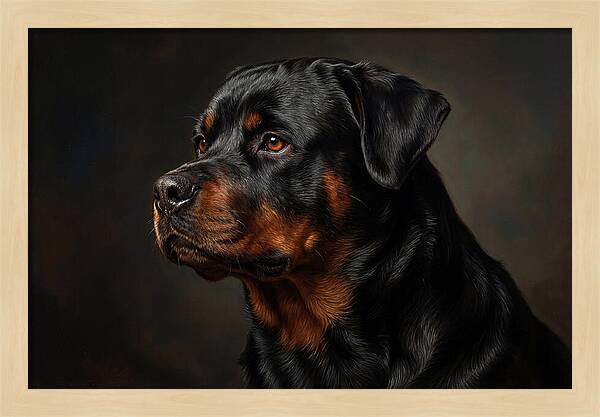 Rottweiler Portrait In Realism