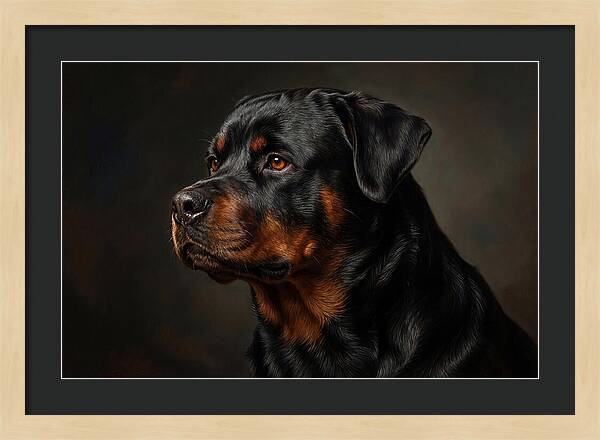 Rottweiler Portrait In Realism