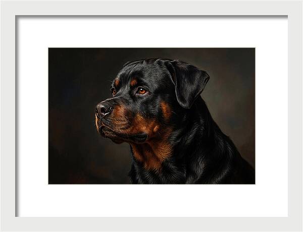 Rottweiler Portrait In Realism