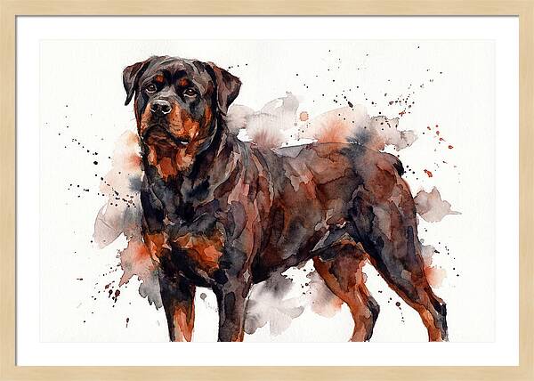 Rottweiler Watercolor Portrait