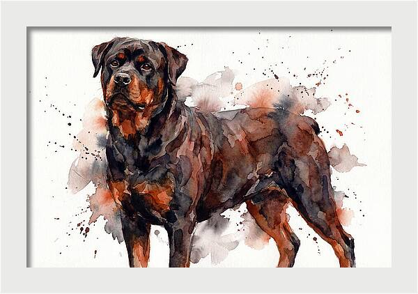 Rottweiler Watercolor Portrait