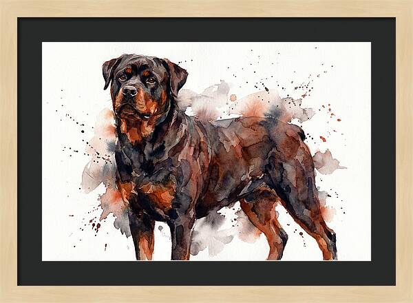 Rottweiler Watercolor Portrait