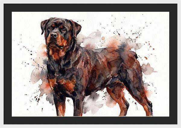 Rottweiler Watercolor Portrait