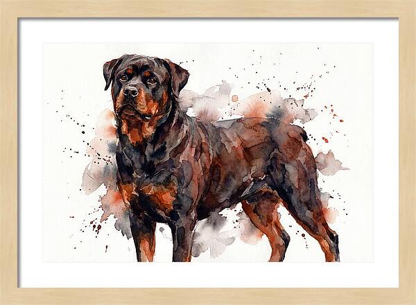 Rottweiler Watercolor Portrait