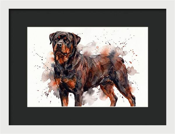Rottweiler Watercolor Portrait