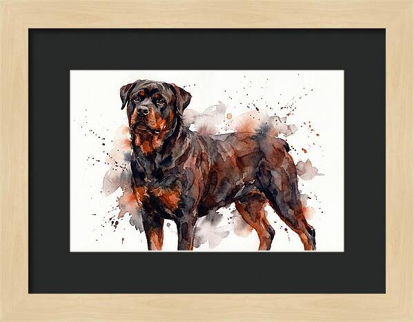 Rottweiler Watercolor Portrait