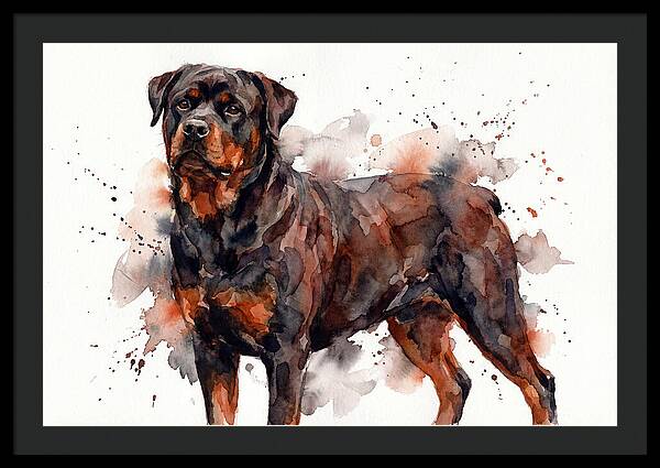 Rottweiler Watercolor Portrait