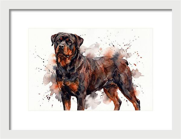 Rottweiler Watercolor Portrait
