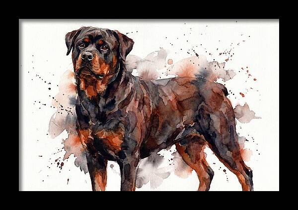 Rottweiler Watercolor Portrait