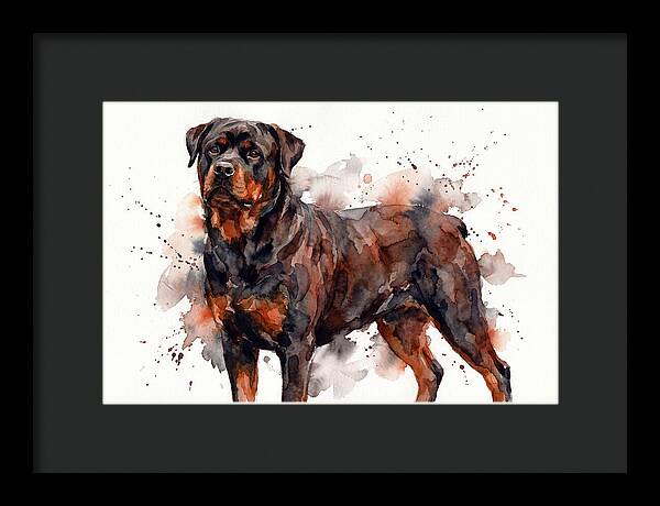 Rottweiler Watercolor Portrait