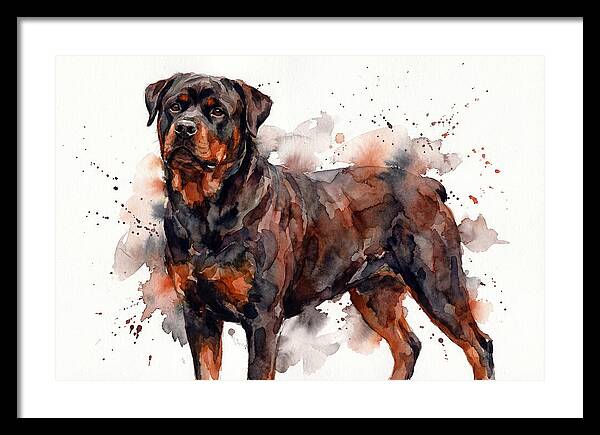 Rottweiler Watercolor Portrait