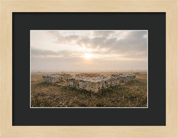 Rough Stone Foundation At Sunrise