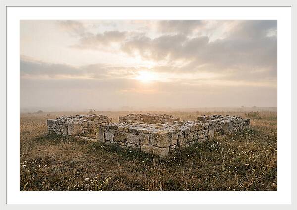 Rough Stone Foundation At Sunrise