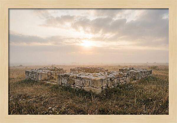 Rough Stone Foundation At Sunrise