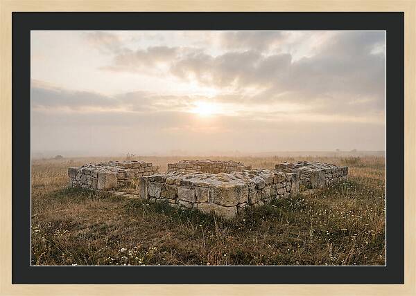 Rough Stone Foundation At Sunrise